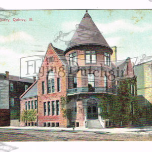 Vintage Postcard – 1912 “Public Library”  Quincey, Ill.