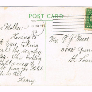 Vintage Postcard – 1912 “Public Library”  Quincey, Ill.