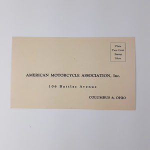 Vintage 1955 American Motorcycle Assoc. Safety Report Postcard- Rare Collectible