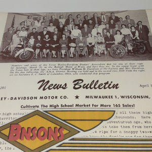 ORIGINAL HARLEY DEALER 1954 NEWS BULLETIN #1201 – PANHEAD, KNUCKLEHEAD