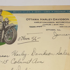 ORIGINAL HARLEY 1946 DEALER LETTERHEAD (OTTAWA H-D SALES) – KNUCKLEHEAD