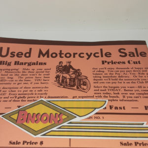 UNUSED ORIGINAL HARLEY 1930’s USED MOTORCYCLE BARGIN SHEET – KNUCKLEHEAD