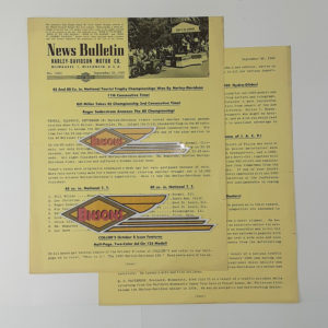 ORIGINAL HARLEY DEALER 1949 NEWS BULLETIN #1092 – PANHEAD, KNUCKLEHEAD