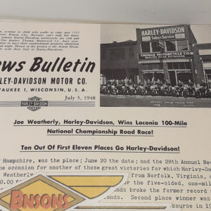 ORIGINAL HARLEY DEALER 1948 NEWS BULLETIN #1061 – PANHEAD, KNUCKLEHEAD