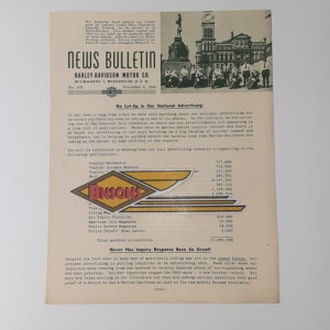 ORIGINAL HARLEY DEALER 1944 NEWS BULLETIN #970 – KNUCKLEHEAD