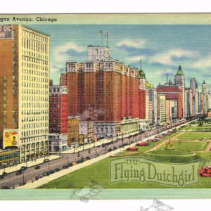 Vintage Postcard – 1930’s  “New Michigan Ave”  Chicago, Ill.