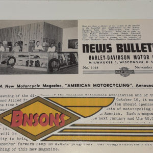 ORIGINAL HARLEY DEALER 1946 NEWS BULLETIN #1018 – KNUCKLEHEAD