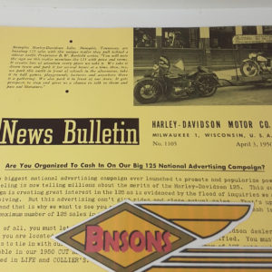 ORIGINAL HARLEY DEALER 1950 NEWS BULLETIN #1105 – PANHEAD, KNUCKLEHEAD