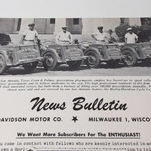 ORIGINAL HARLEY DEALER 1948 NEWS BULLETIN #1058 – PANHEAD, KNUCKLEHEAD