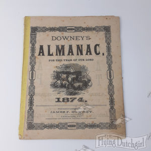 Antique Original 1874 Downey’s Almanac Lancaster, Pennsylvania