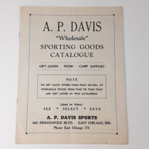 Authentic Original 1950’s, A.P. Davis Sports Catalog. (East Chicago, Ind)