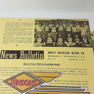 ORIGINAL HARLEY DEALER 1951 NEWS BULLETIN #1141 – PANHEAD, KNUCKLEHEAD