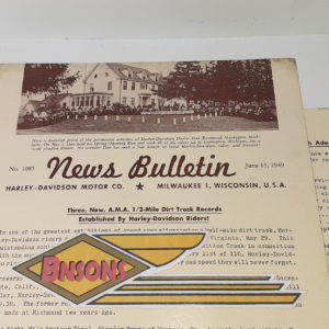 ORIGINAL HARLEY DEALER 1949 NEWS BULLETIN #1085 – PANHEAD, KNUCKLEHEAD