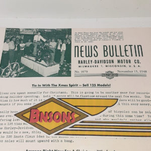 ORIGINAL HARLEY DEALER 1948 NEWS BULLETIN #1070 – PANHEAD, KNUCKLEHEAD