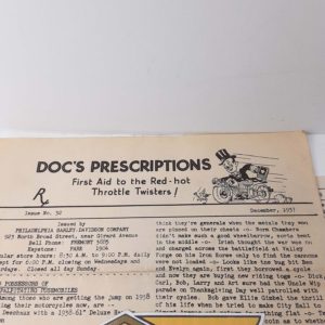 ORIG HARLEY 1937 PHILADELPHIA H-D “DOC’s PRESCRIPTIONS” NEWSLETTER-KNUCKLEHEAD