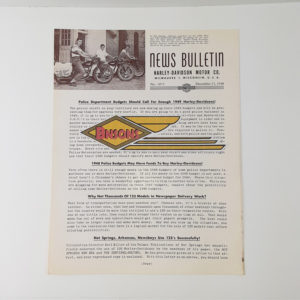 ORIGINAL HARLEY DEALER 1948 NEWS BULLETIN #1072 – PANHEAD, KNUCKLEHEAD