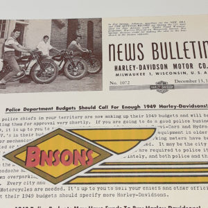 ORIGINAL HARLEY DEALER 1948 NEWS BULLETIN #1072 – PANHEAD, KNUCKLEHEAD