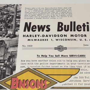 ORIGINAL HARLEY DEALER 1948 NEWS BULLETIN #1060 – PANHEAD, KNUCKLEHEAD