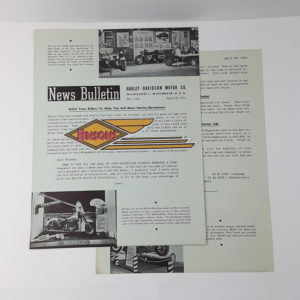 ORIGINAL HARLEY DEALER 1952 NEWS BULLETIN #1158 – PANHEAD, KNUCKLEHEAD