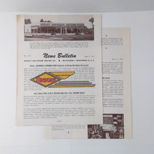 ORIGINAL HARLEY DEALER 1951 NEWS BULLETIN #1130 – PANHEAD, KNUCKLEHEAD