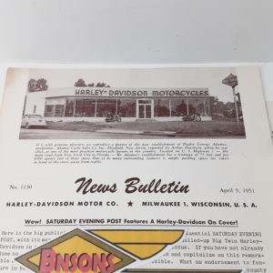 ORIGINAL HARLEY DEALER 1951 NEWS BULLETIN #1130 – PANHEAD, KNUCKLEHEAD