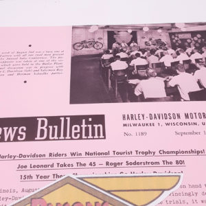 ORIGINAL HARLEY DEALER 1953 NEWS BULLETIN #1189 – PANHEAD, KNUCKLEHEAD