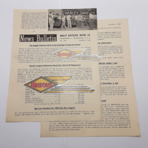 ORIGINAL HARLEY DEALER 1948 NEWS BULLETIN #1067 – PANHEAD, KNUCKLEHEAD