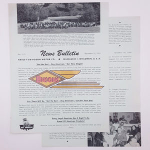 ORIGINAL HARLEY DEALER 1952 NEWS BULLETIN #1175 – PANHEAD, KNUCKLEHEAD