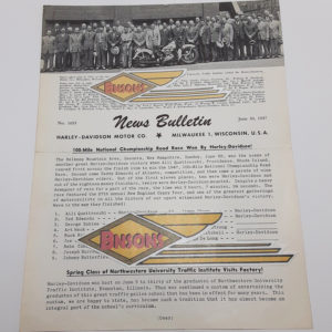 ORIGINAL HARLEY DEALER 1947 NEWS BULLETIN #1035 – KNUCKLEHEAD