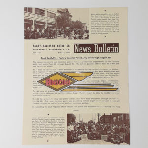 ORIGINAL HARLEY DEALER 1952 NEWS BULLETIN #1163 – PANHEAD, KNUCKLEHEAD