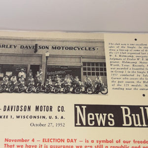 ORIGINAL HARLEY DEALER 1952 NEWS BULLETIN #1171 – PANHEAD, KNUCKLEHEAD