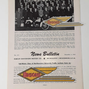 ORIGINAL HARLEY DEALER 1944 NEWS BULLETIN #972 – KNUCKLEHEAD