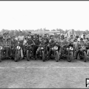 Vintage Photo Molenaar Race Team on the Starting Line – Harley 1930s