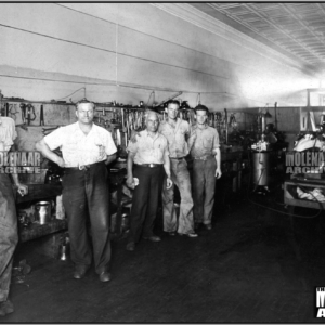 Vintage Photo “HD Mechanics” Harry Molenaar’s Shop Harley-Davidson