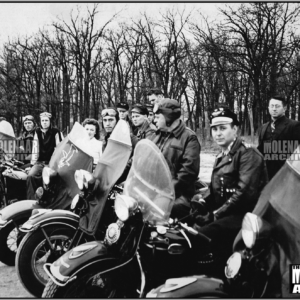 Vintage Photo “Field Meet Line-Up” Molenaar Speedway Harley (1940’s)