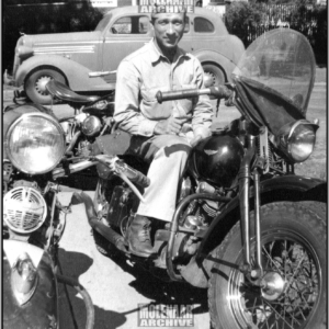 Vintage Photo “Home on Leave” 1936-39 Bobbed Knucklehead Harley