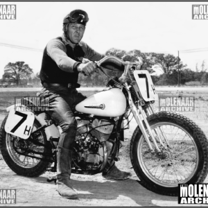 Vintage Photo “Race Ready 1947 WR” Molenaar Speedway Harley