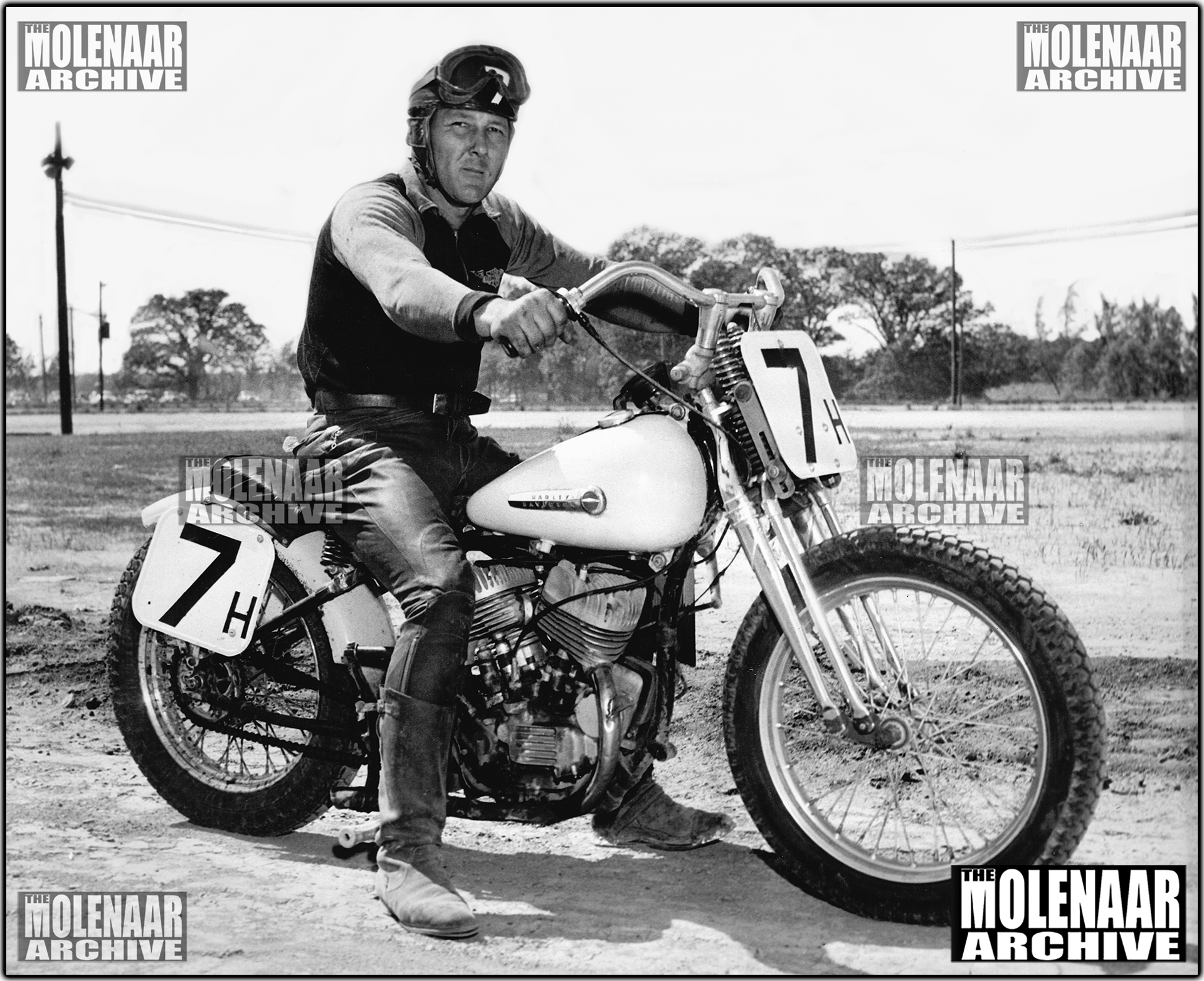 Vintage Photo "Race Ready 1947 WR" Molenaar Speedway Harley-Davidson