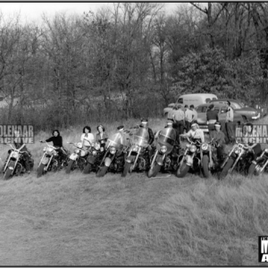 Vintage Photo “Gals on Bike: Field Meet” Molenaar Speedway Harley