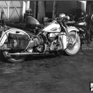 Vintage Photo “White & Chrome 1941 Knucklehead” #1 Molenaar Harley