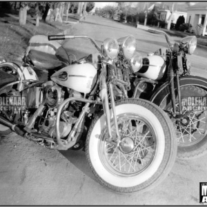 Vintage Photo “White & Chrome 1941 Knucklehead” #2 Molenaar Harley