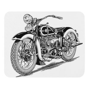 Vintage Harley-Davidson 1936, 45 Motorcycle – Stylized “Cuts and Mats” Mousepad