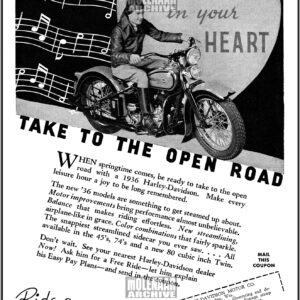 1936 Harley-Davidson Advertisement Flyer Garage Wall Art | Molenaar Archive