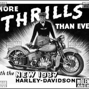 1937 Harley-Davidson Factory Dealer Ad – New Model Wall Art | Molenaar Archive