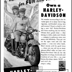 1947 Harley-Davidson Factory Dealer Advertisement Garage Art | Molenaar Archive