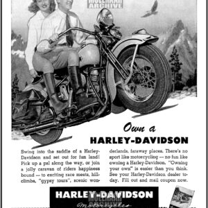 1948 Harley-Davidson Dealer Ad Print Motorcycle Wall Art | Molenaar Archive
