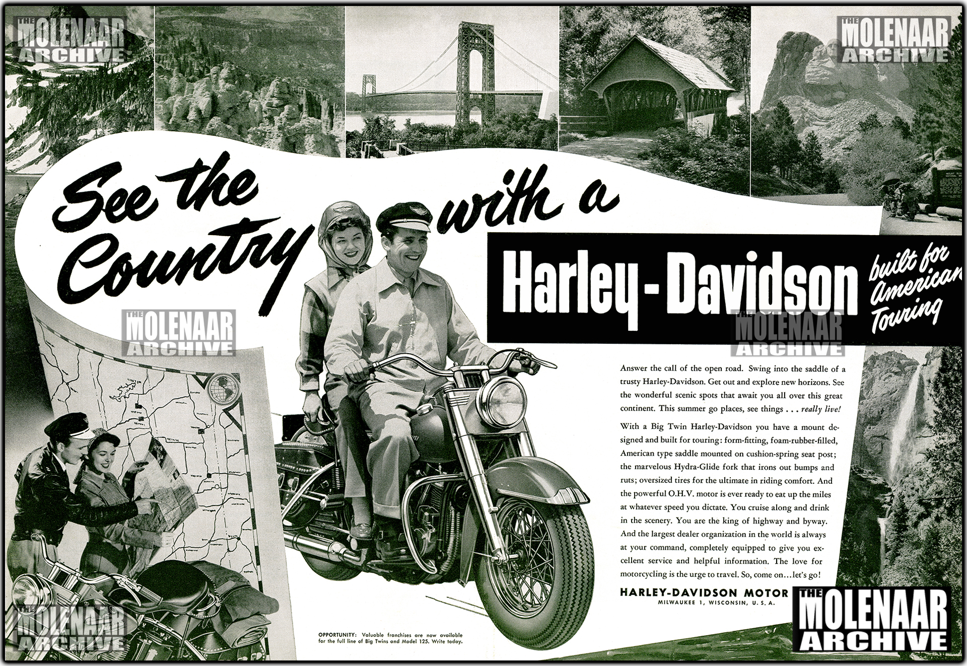 1950s Harley-Davidson Model 125 Factory Dealer Advertisement