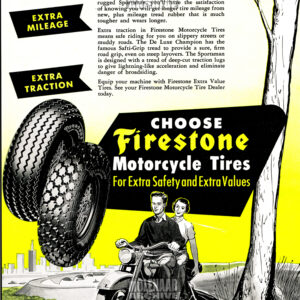 1951 Firestone Tire and Harley-Davidson Advertisement Flyer | Molenaar Archive