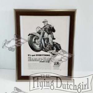 Framed Vintage Original 1951 to’53 Harley “It’s got Everything” Ad Flyer