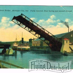 Vintage Postcard – 1911  “Franklin Street Bridge”  Michigan City, Ind.